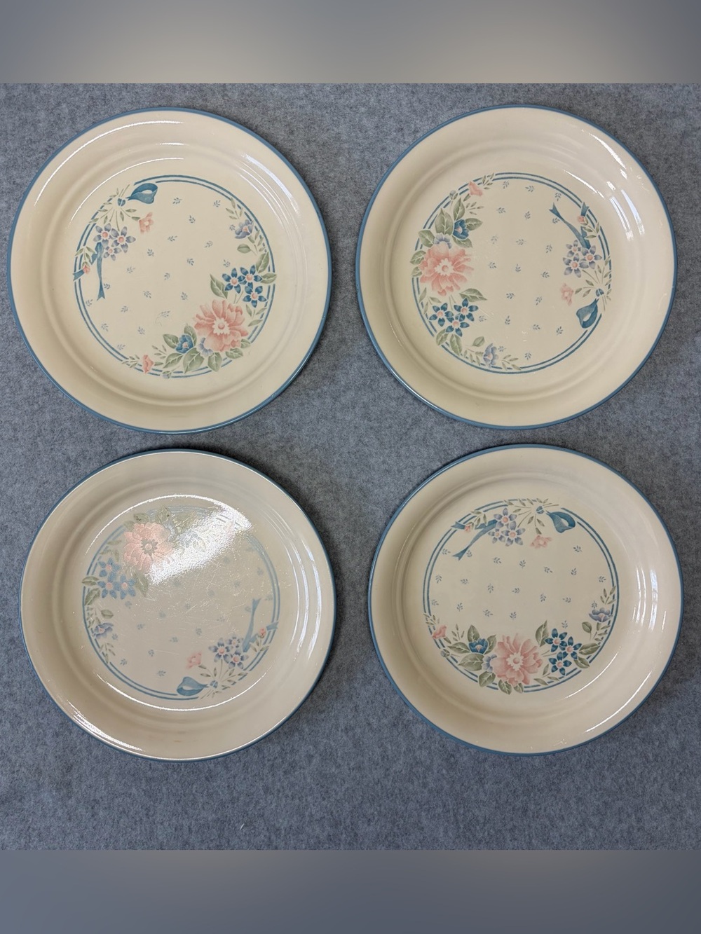 Vintage Corelle Symphony 8 Pc Dinner & Luncheon Plate Set Floral
